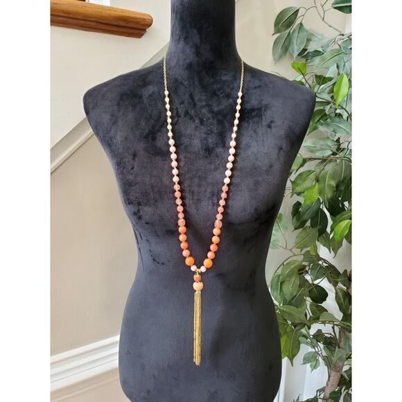 Stony Women's Pink Ball & Beaded Pearl Chunky Fashion Jewelry Long Necklace - Picture 1 of 7